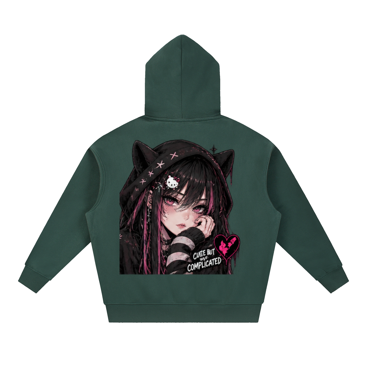 Cute But Complicated Anime Oversized Hoodie | Haven x Static Hearts Collab