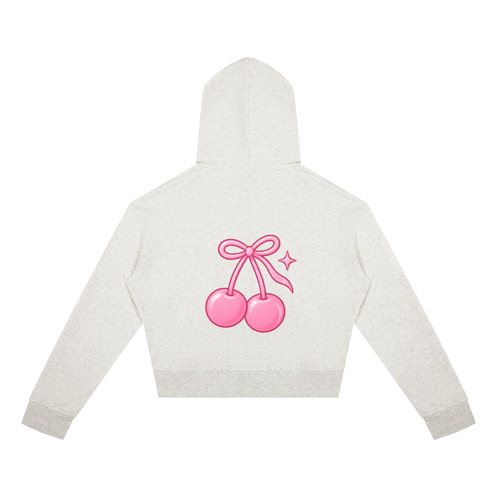 Cherry Club Logo Cropped Zip-Up Hoodie | Haven x Cherry Club Collab