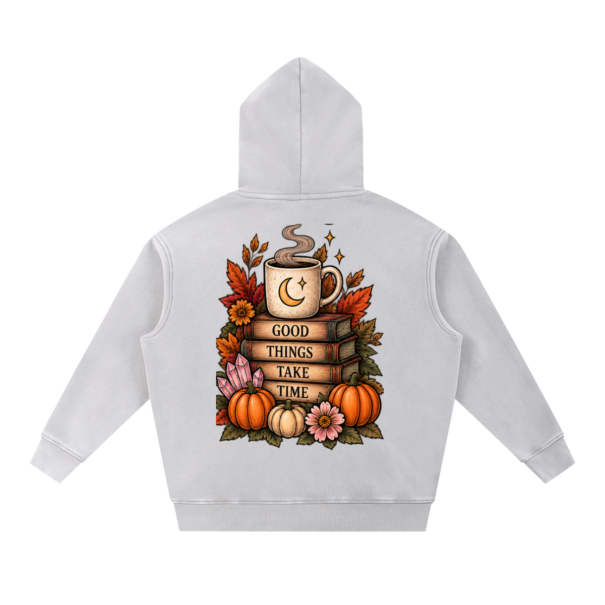 Good Things Take Time Snow Wash Oversized Hoodie | Haven After Autumn Collection