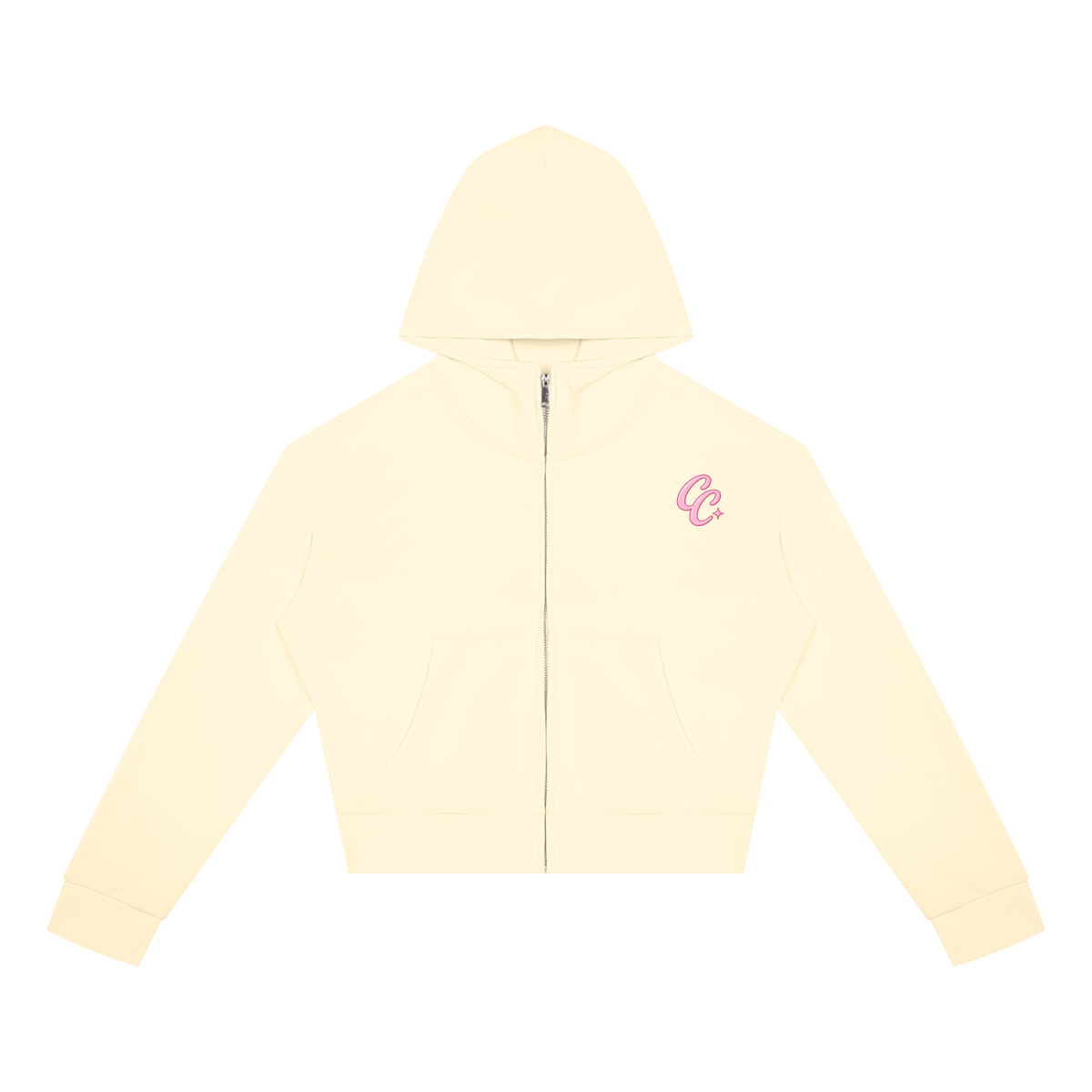 Cherry Club Logo Cropped Zip-Up Hoodie | Haven x Cherry Club Collab