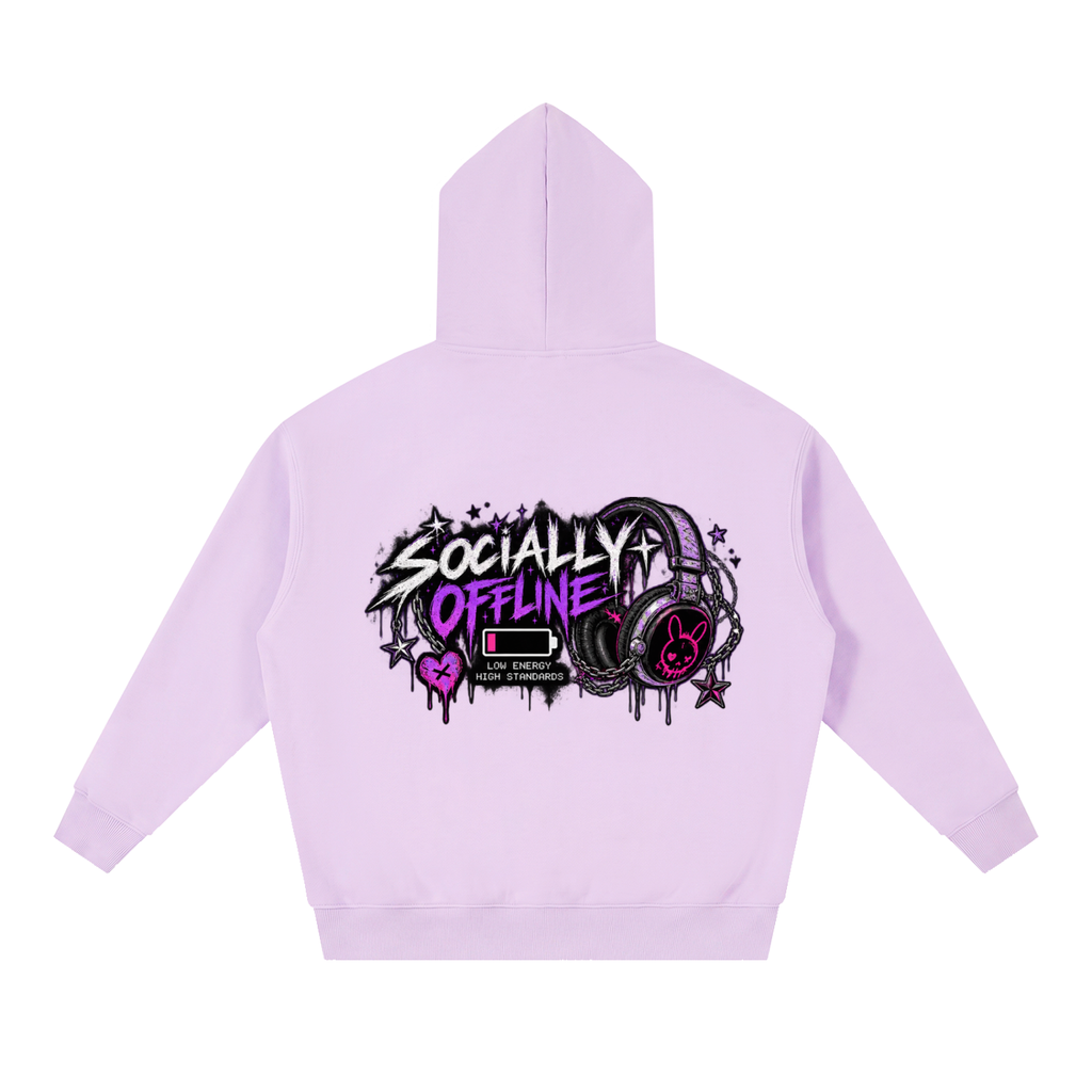 Socially Offline Oversized Hoodie | Haven x Static Hearts Collab