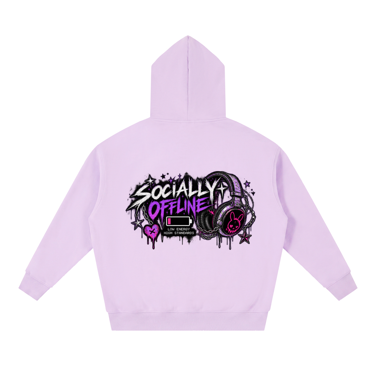 Socially Offline Oversized Hoodie | Haven x Static Hearts Collab