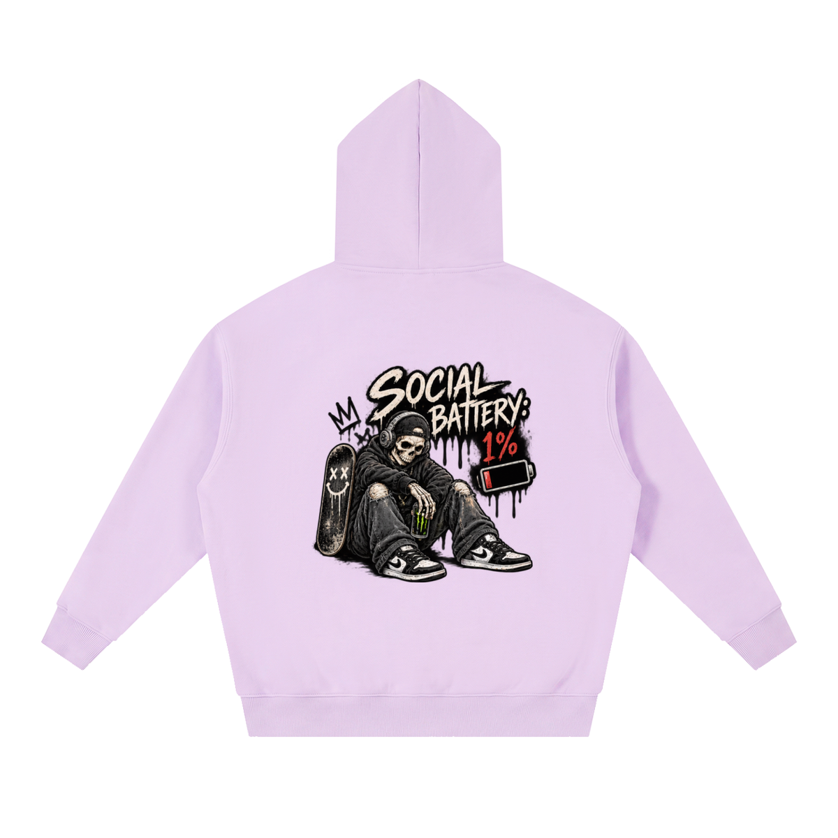 Social Battery 1% Boxy Oversized Hoodie | Haven Unfiltered Collection