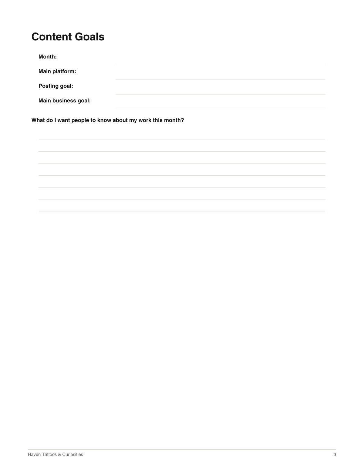 Tattoo Artist Content Creator Pack | Social Media & Content Planning Digital Download