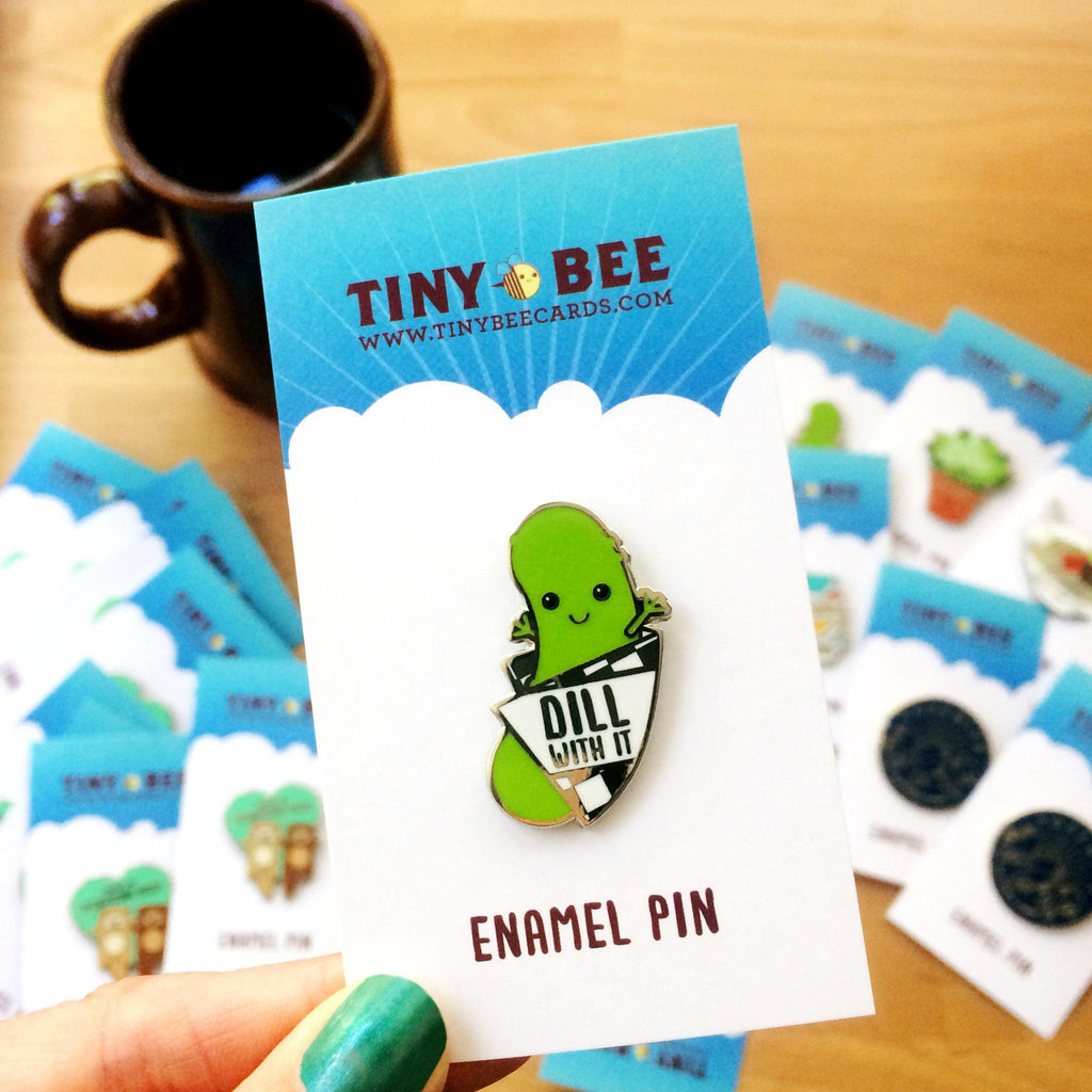 Funny Pickle Hard Enamel Pin "Dill With It"