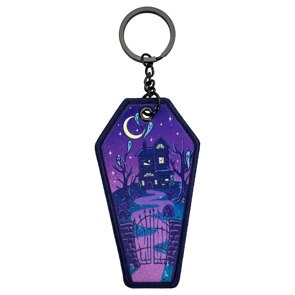 Haunted - Coffin Embroidered Keychain