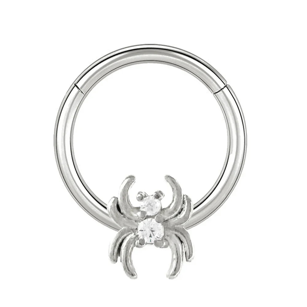 316L Surgical Steel Segment Nose Ring Zircon Septum Clicker Ear Cartilage Helix Daith Hoop Body  Piercing Jewelry
