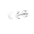 2PCS/Set Stainless Steel Heart Moon Earbone Stud Screw Ball Stud Earrings for Women Fashion Ear Tragus Cartilage Body Piercing