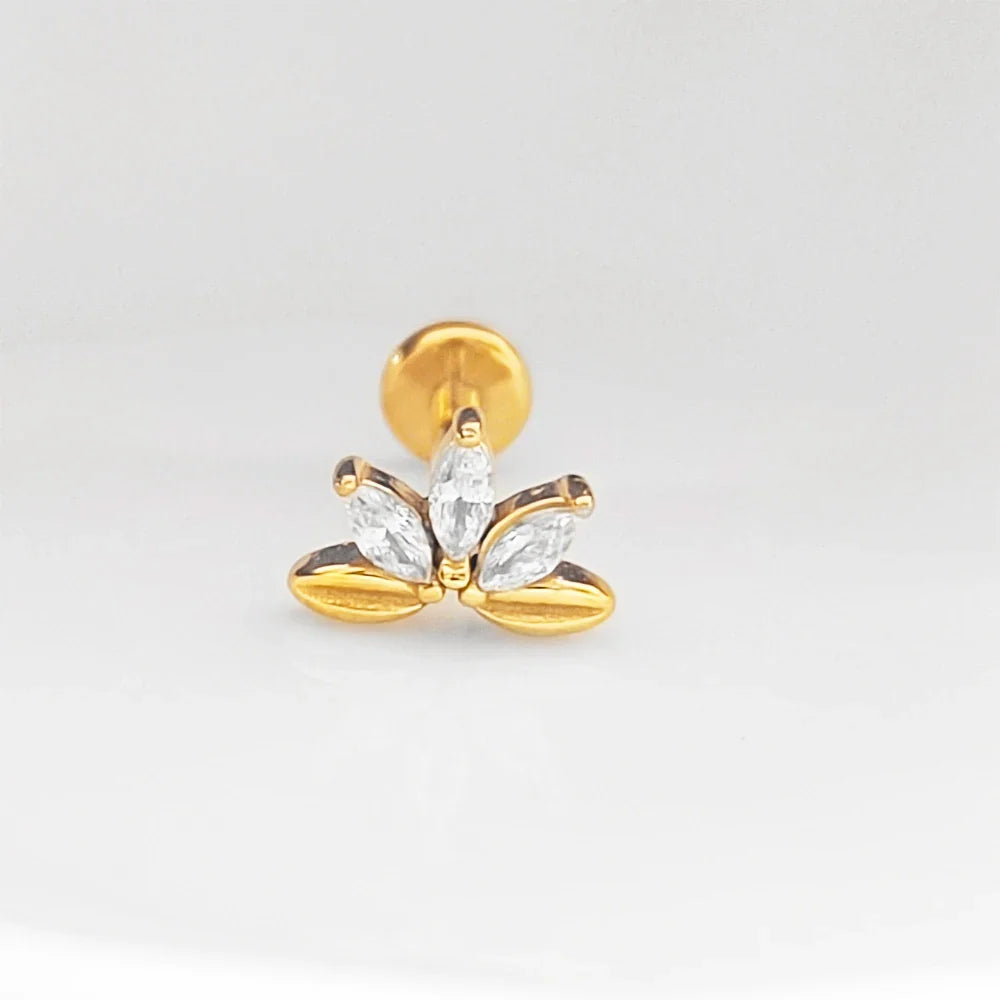 Lightning Internal Thread Labret Piercing Crown Bee Flowers Cartilage Earring Tragus Conch 316L Stainlesss Steel Body Jewelry
