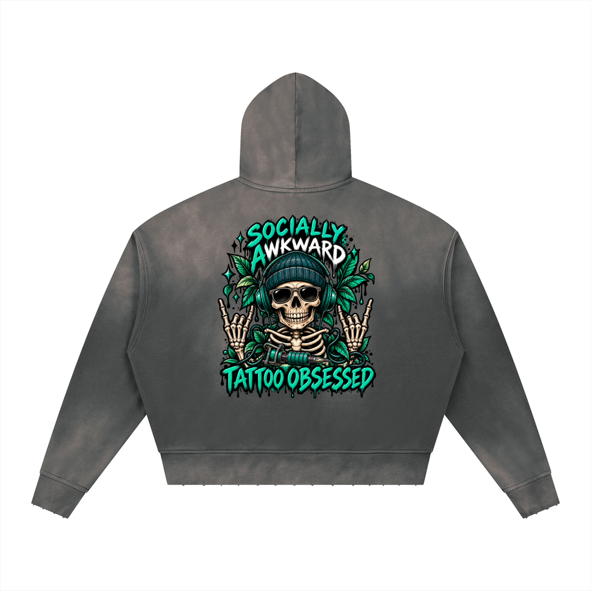 Socially Awkward, Tattoo Obsessed Oversized Hoodie