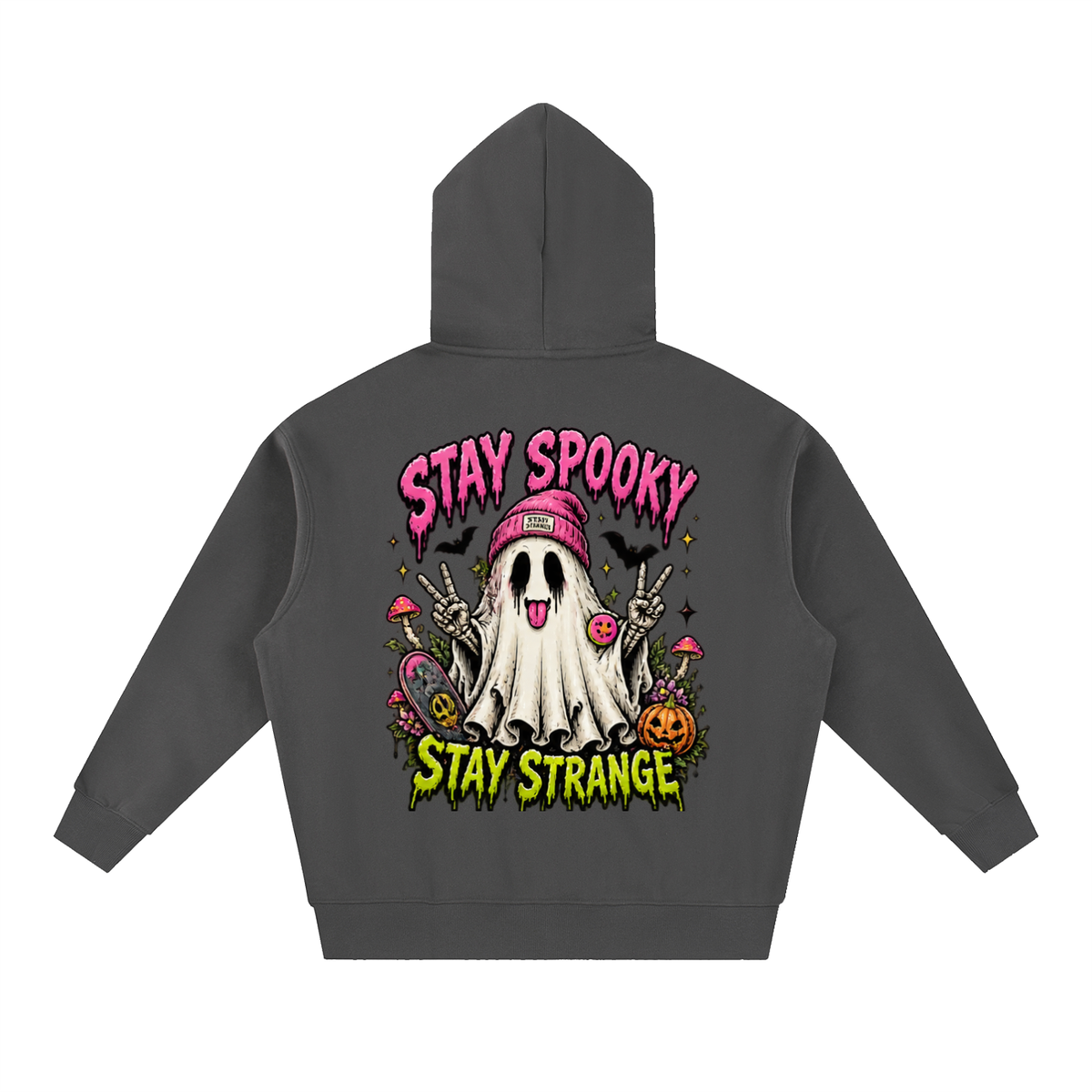 Stay Spooky Stay Strange Ghost Boxy Oversized Hoodie | Haven Halloween Collection