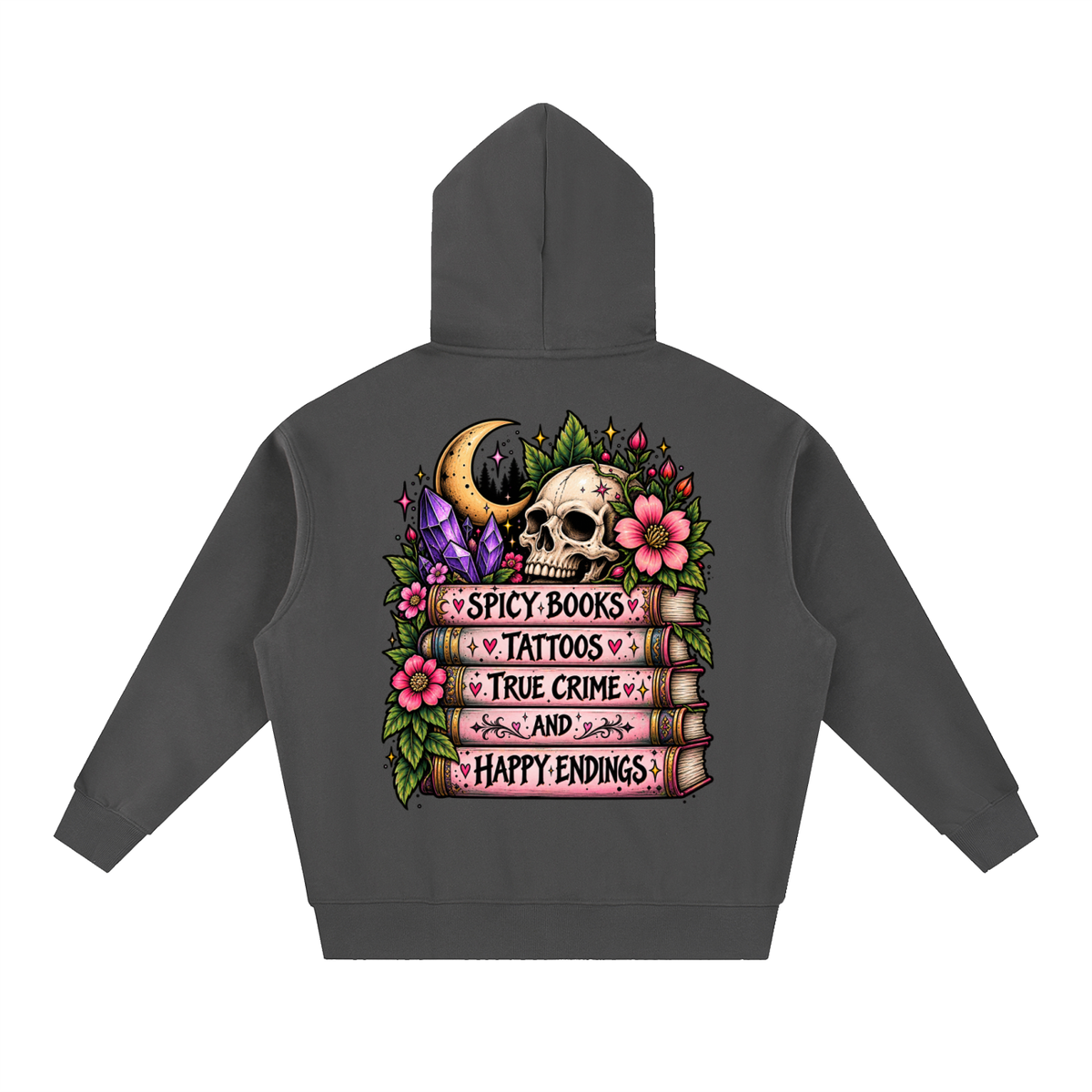 Spicy Books, Tattoos & True Crime Oversized Hoodie