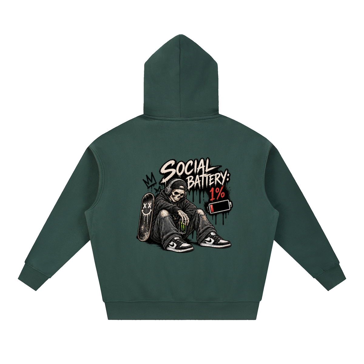 Social Battery 1% Boxy Oversized Hoodie | Haven Unfiltered Collection