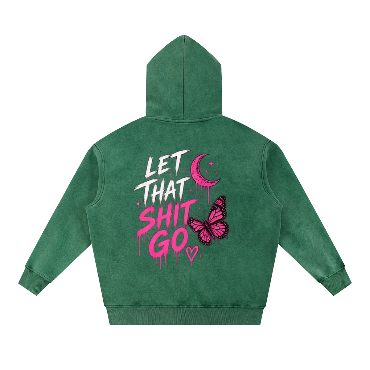 Let That Shit Go Snow Wash Oversized Hoodie | Haven Unfiltered Collection