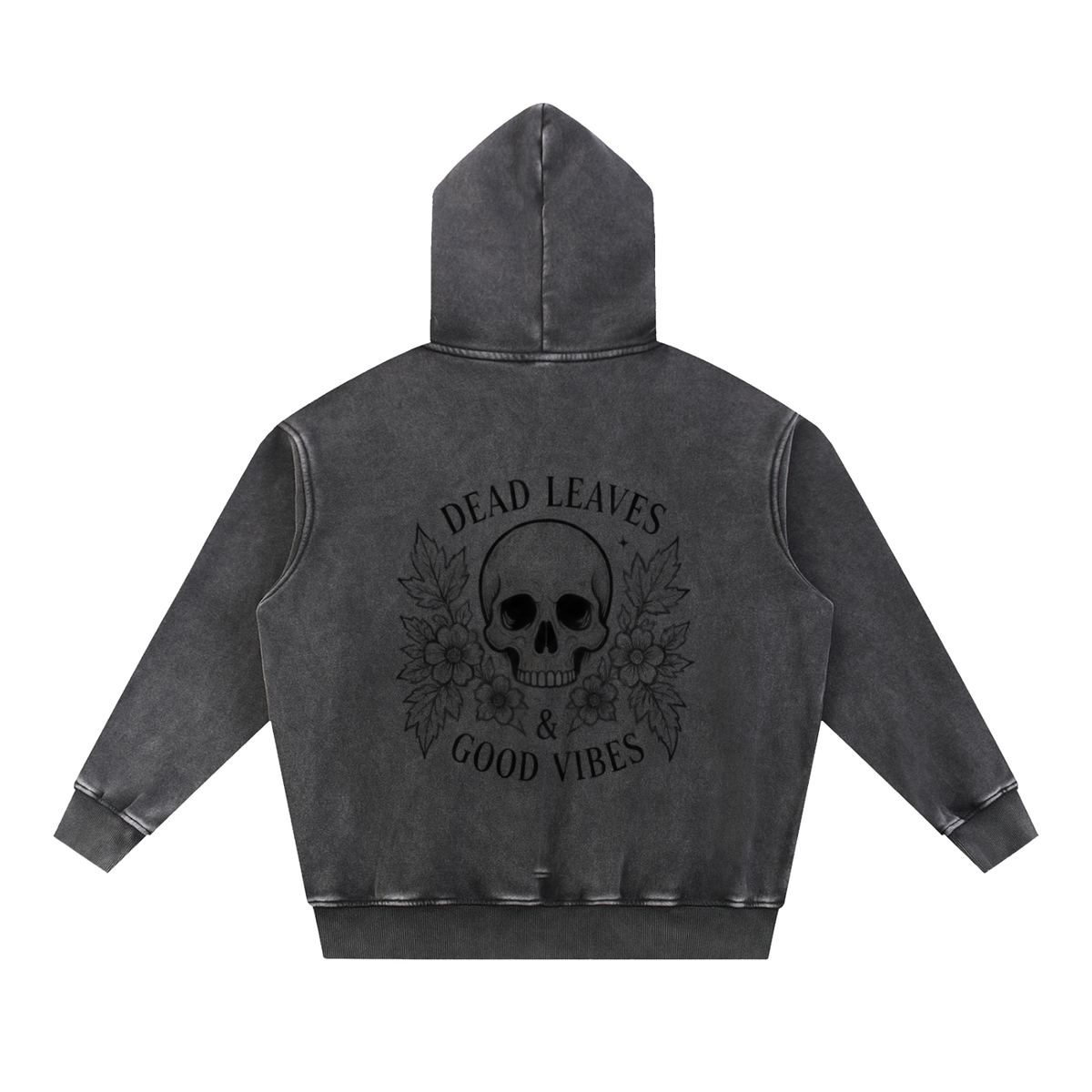 Dead Leaves & Good Vibes Snow Wash Oversized Hoodie | Haven After Autumn Collection