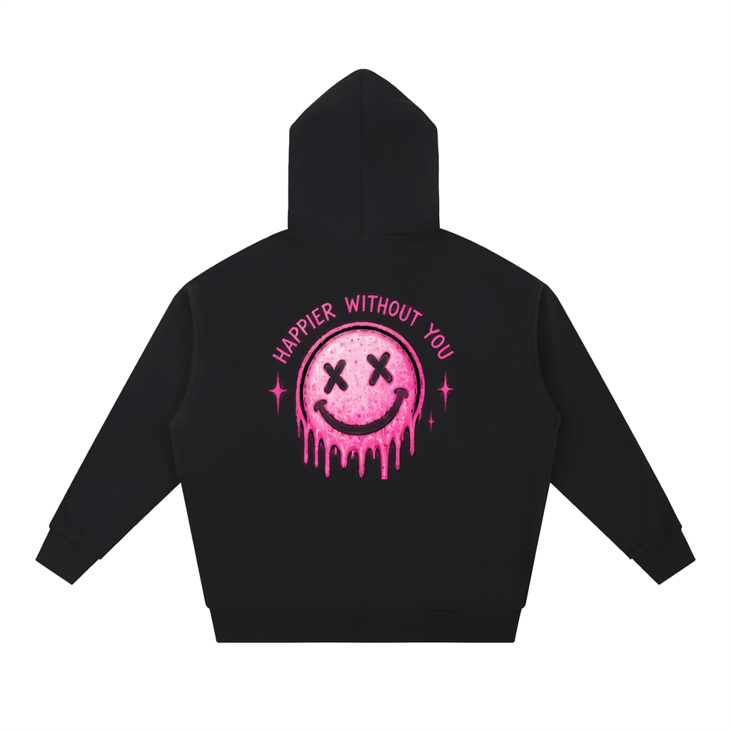 Happier Without You Front & Back Oversized Hoodie | Haven Unfiltered