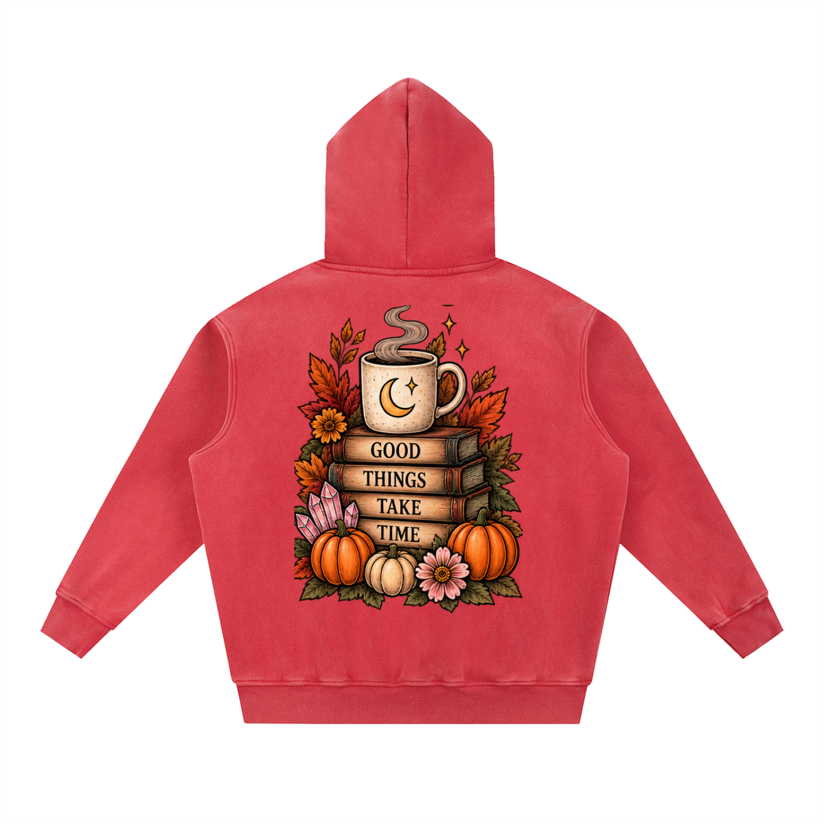 Good Things Take Time Snow Wash Oversized Hoodie | Haven After Autumn Collection