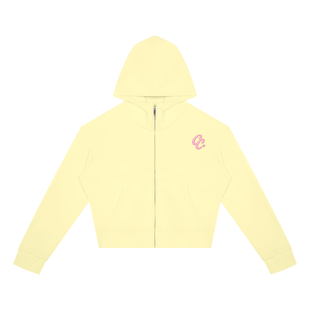 Cherry Club Logo Cropped Zip-Up Hoodie | Haven x Cherry Club Collab