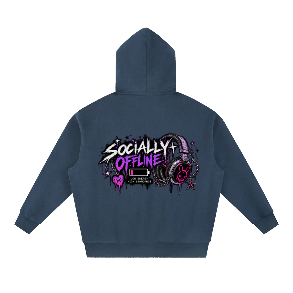 Socially Offline Oversized Hoodie | Haven x Static Hearts Collab