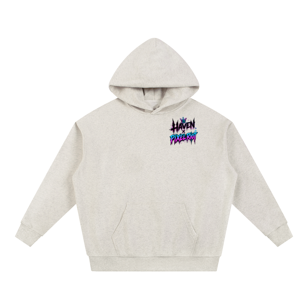 Haven X Pixel Riot – Neon Skull Adult Gaming Hoodie