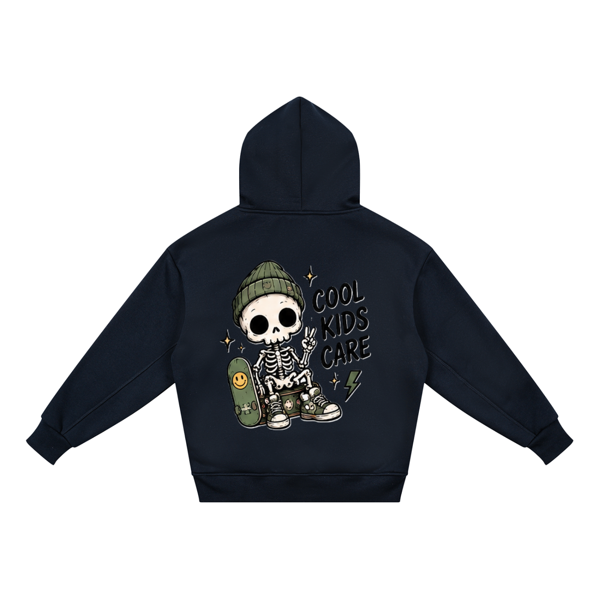Cool Kids Care Skateboard Skeleton Kids Hoodie | Little Haven Collection