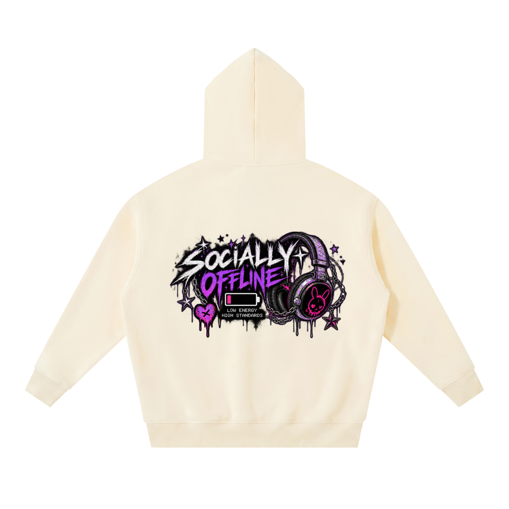 Socially Offline Oversized Hoodie | Haven x Static Hearts Collab