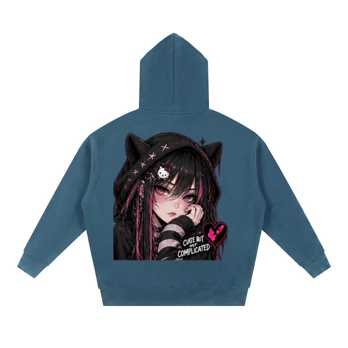 Cute But Complicated Anime Oversized Hoodie | Haven x Static Hearts Collab