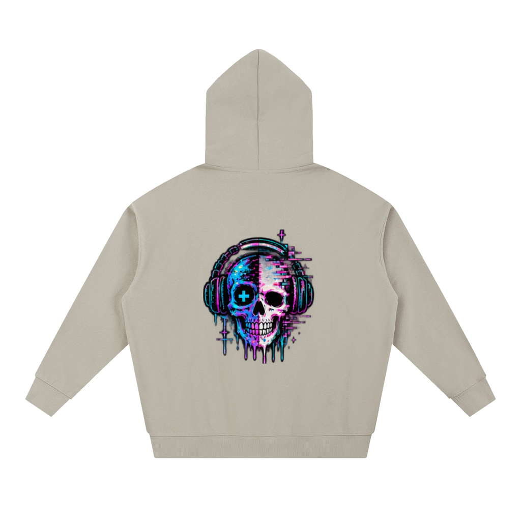 Haven X Pixel Riot – Neon Skull Adult Gaming Hoodie