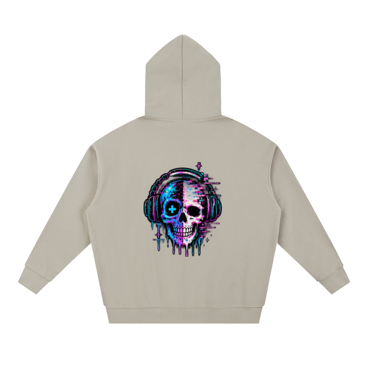 Haven X Pixel Riot – Neon Skull Adult Gaming Hoodie
