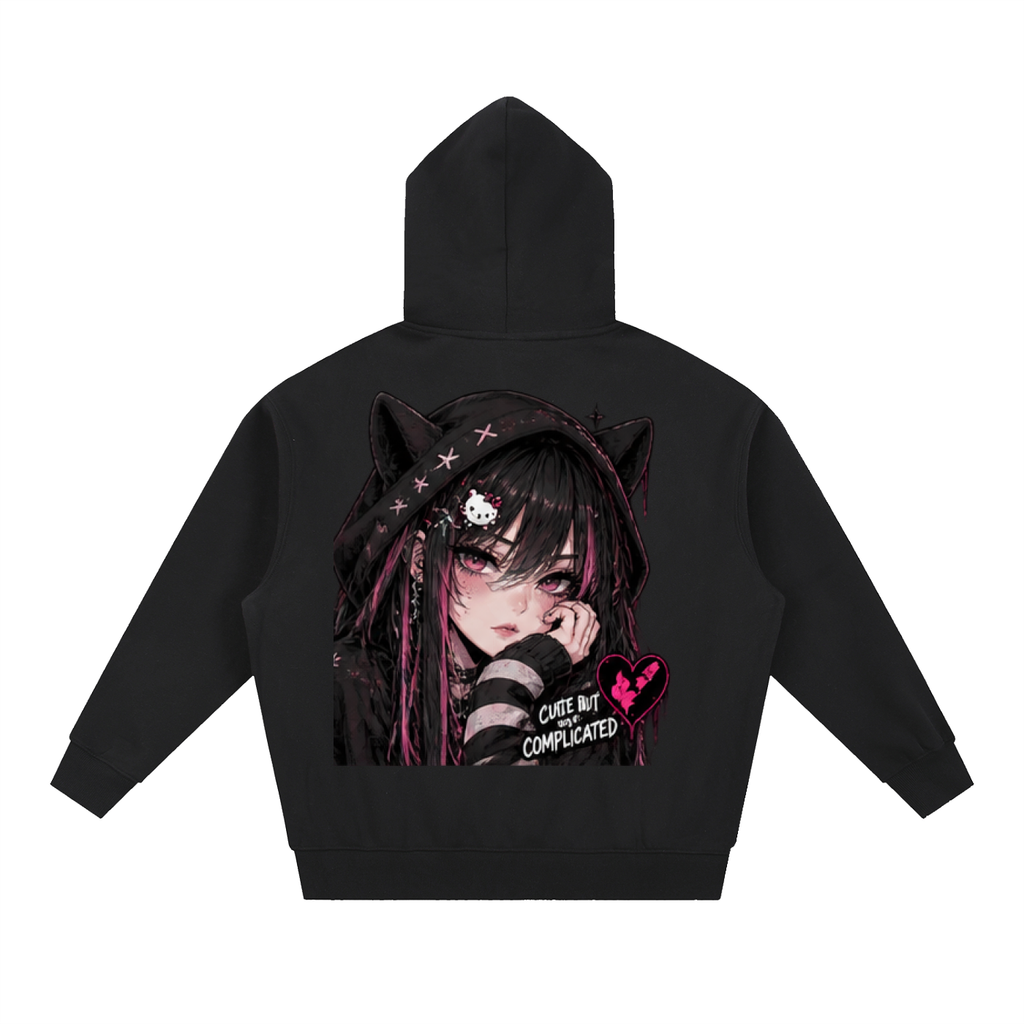 Cute But Complicated Anime Oversized Hoodie | Haven x Static Hearts Collab