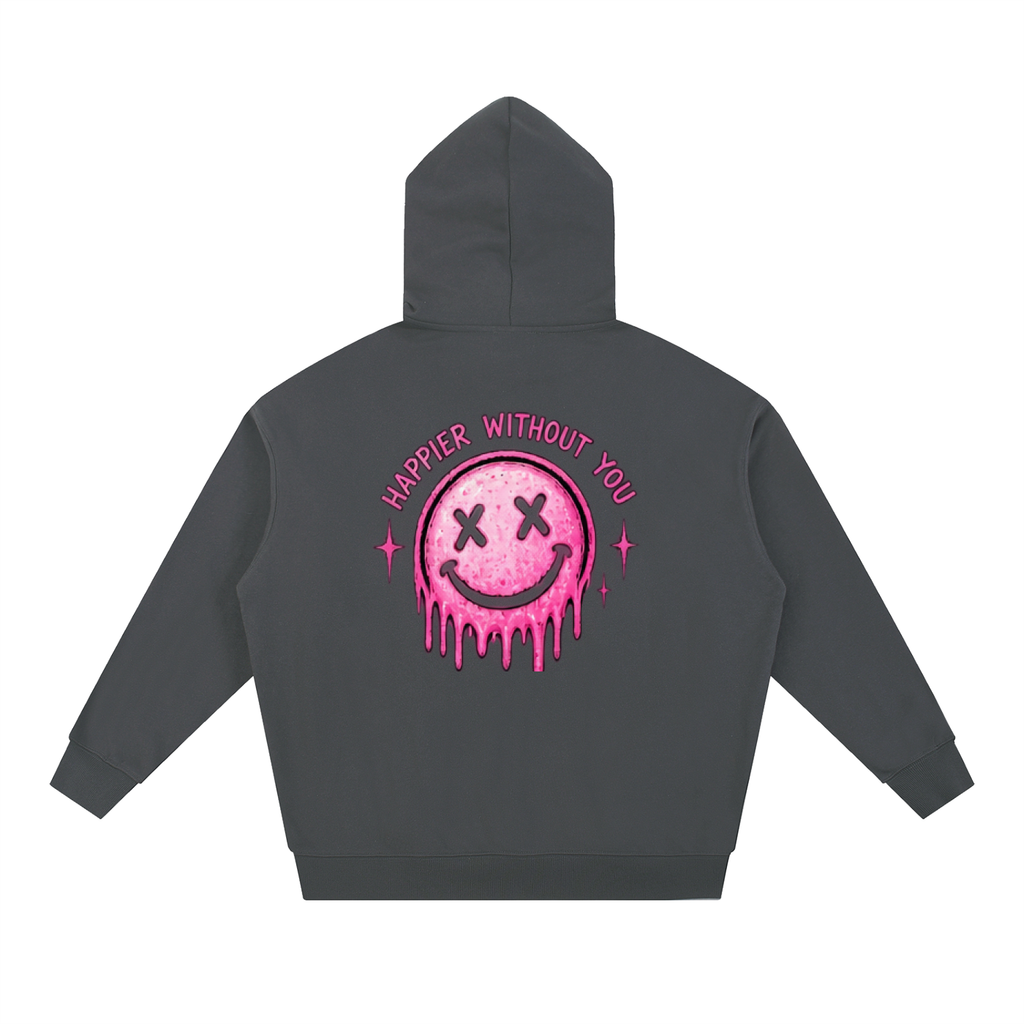 Happier Without You Front & Back Oversized Hoodie | Haven Unfiltered