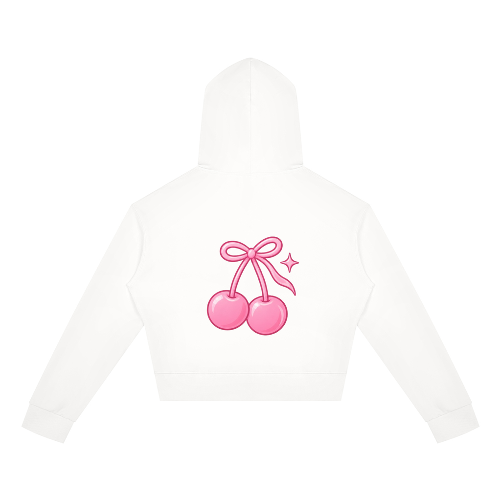 Cherry Club Logo Cropped Zip-Up Hoodie | Haven x Cherry Club Collab