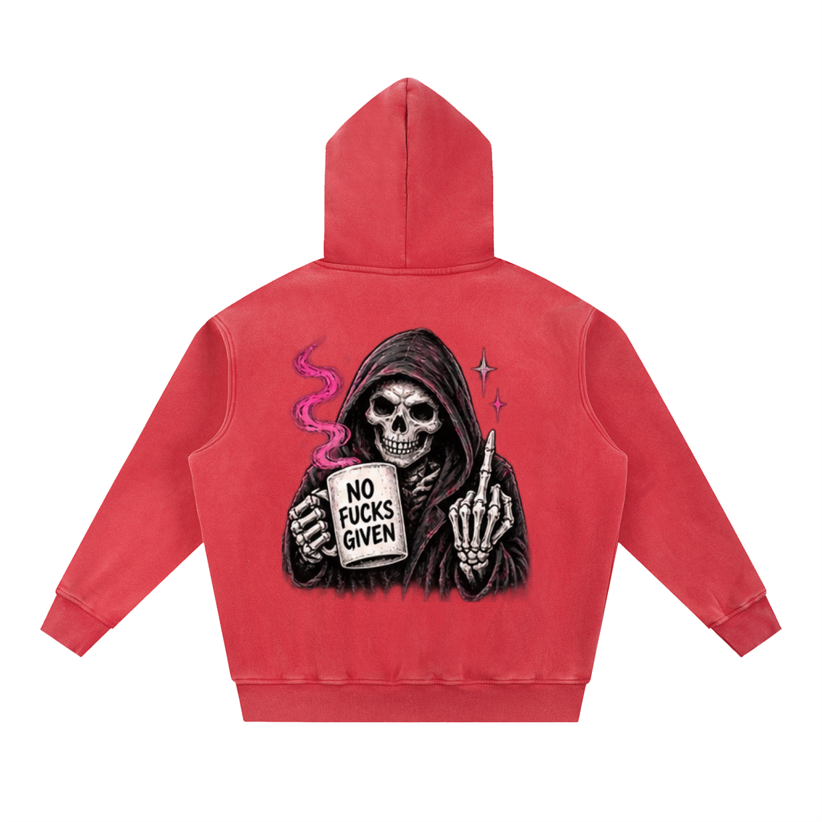 No Fucks Given Snow Wash Oversized Hoodie | Haven Unfiltered
