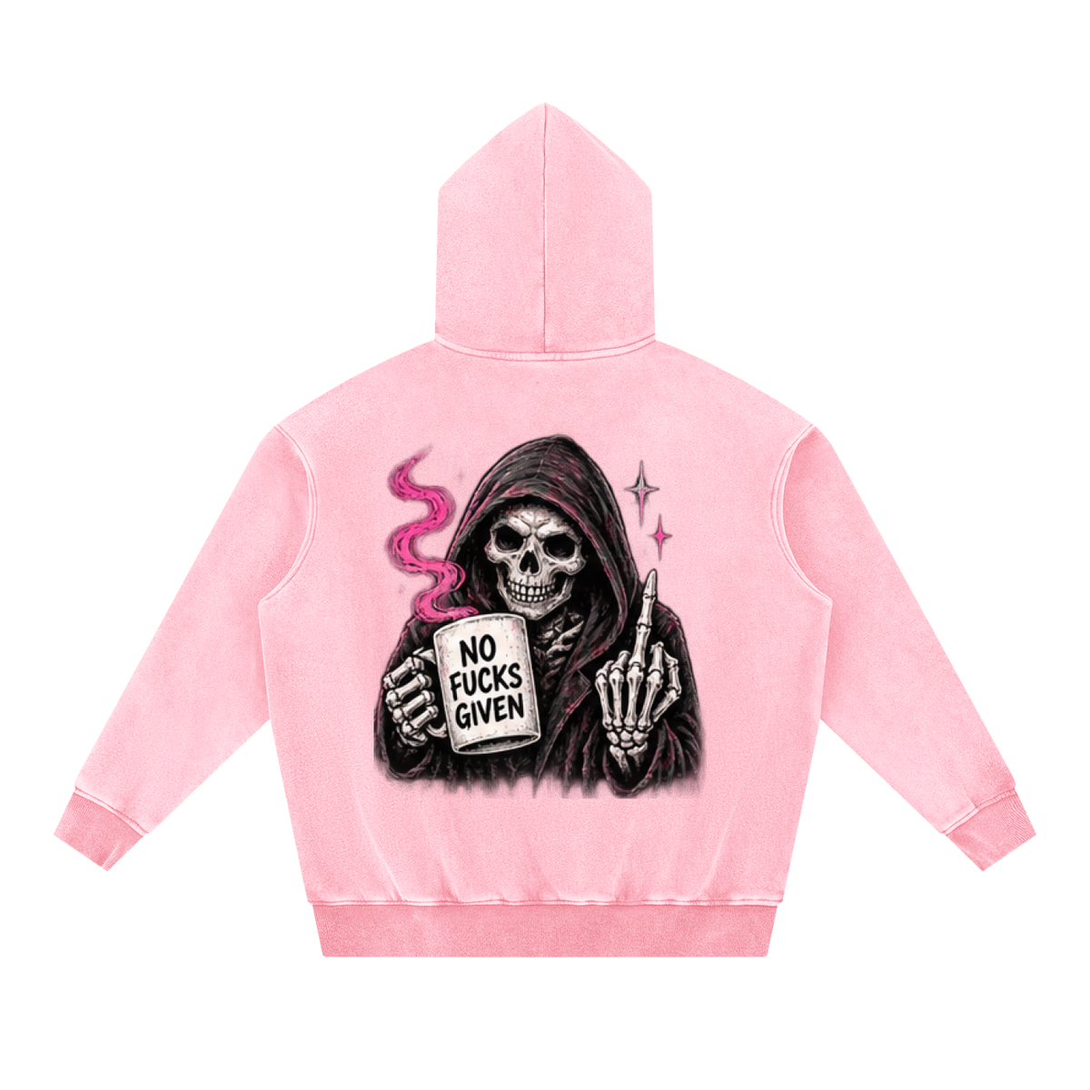 No Fucks Given Snow Wash Oversized Hoodie | Haven Unfiltered