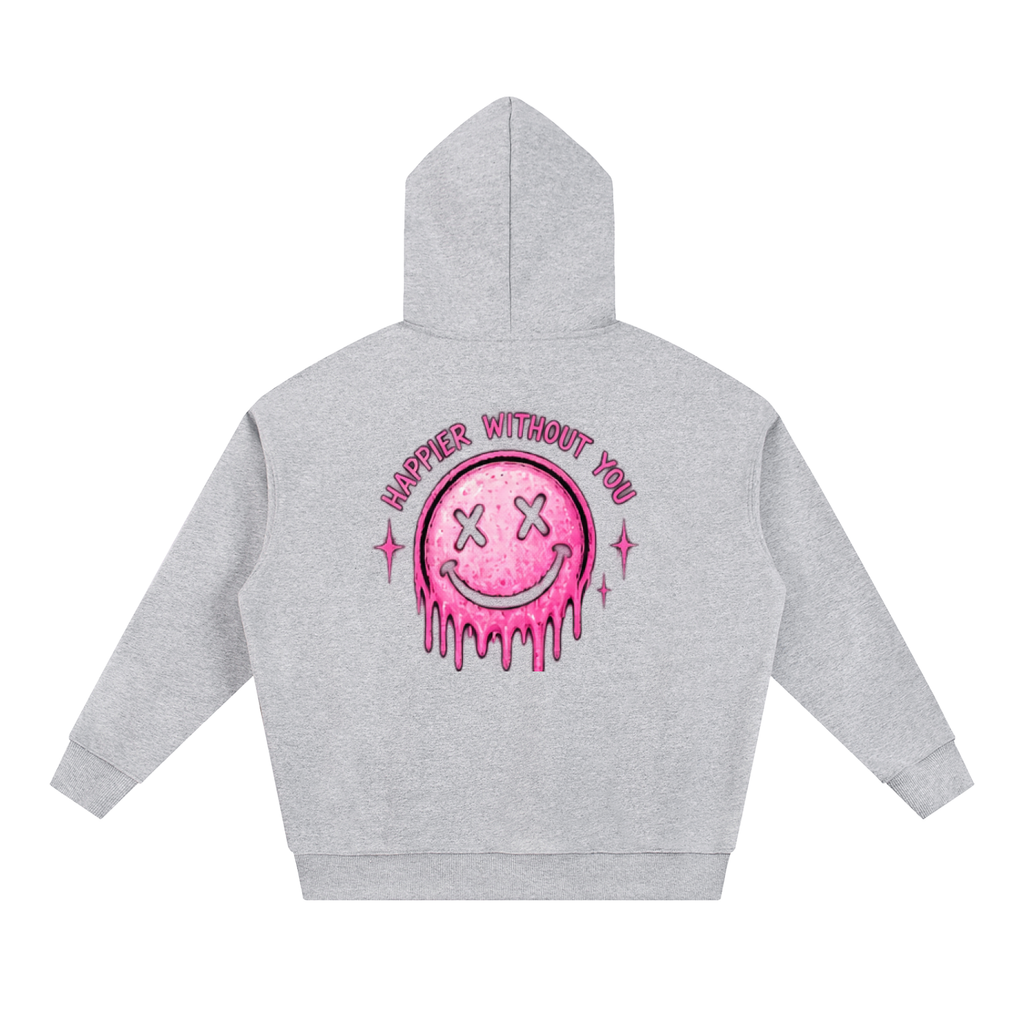 Happier Without You Front & Back Oversized Hoodie | Haven Unfiltered
