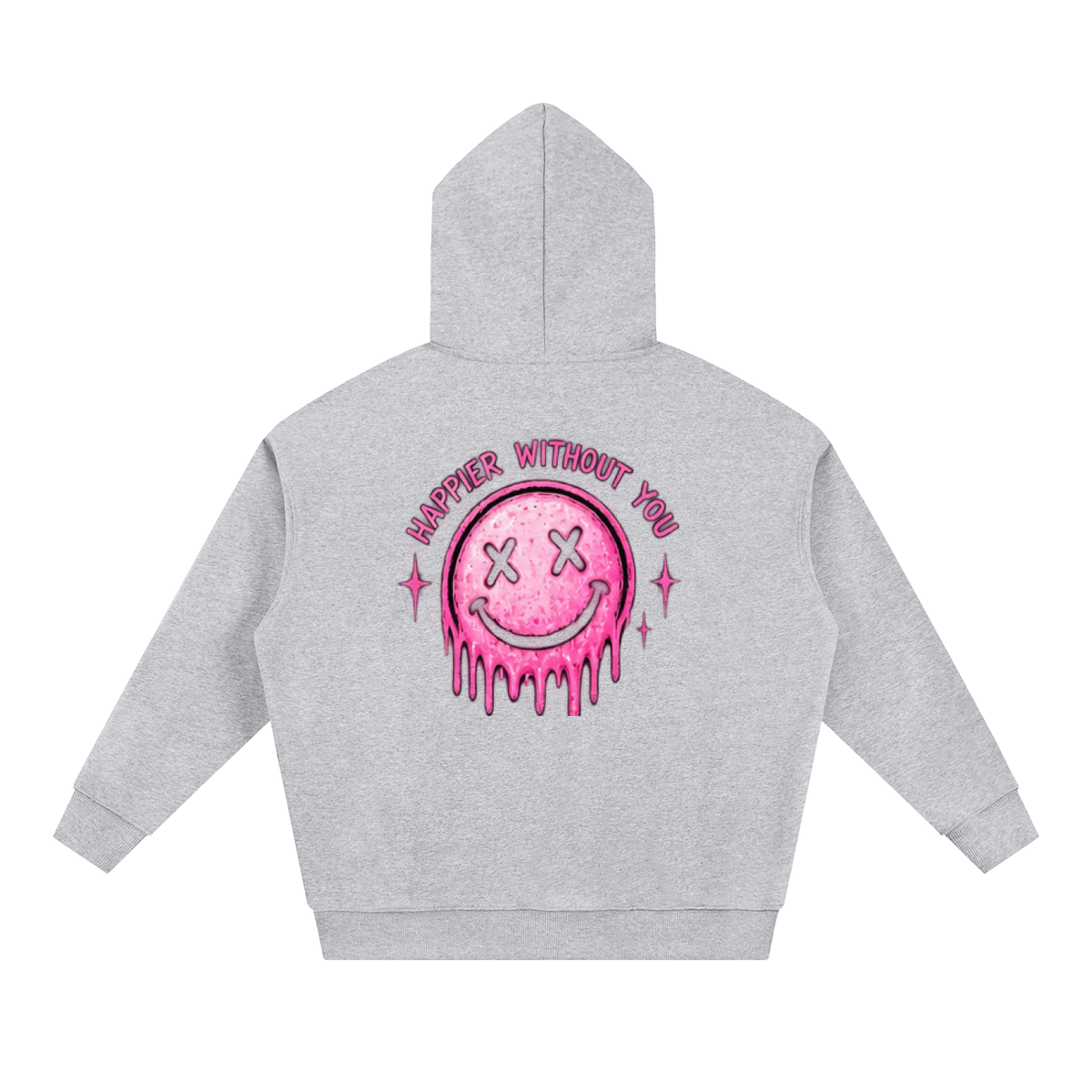 Happier Without You Front & Back Oversized Hoodie | Haven Unfiltered