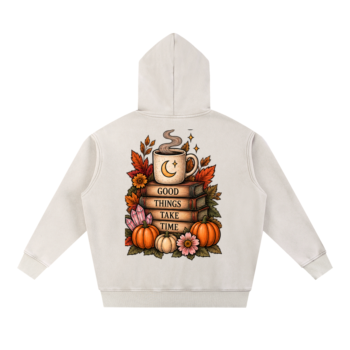 Good Things Take Time Snow Wash Oversized Hoodie | Haven After Autumn Collection