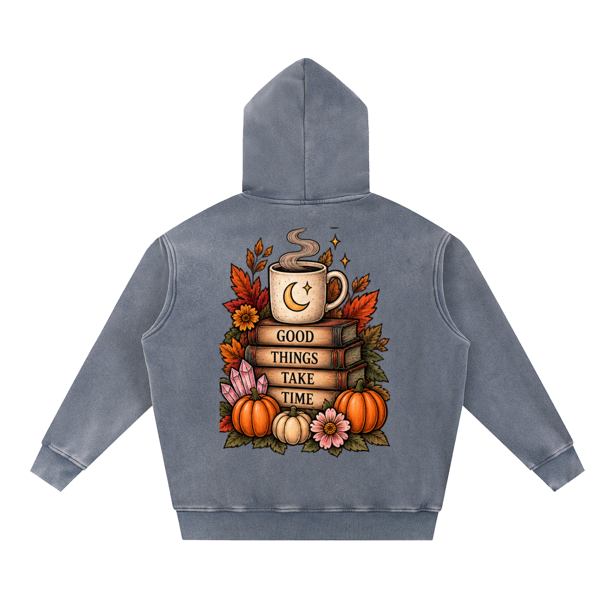 Good Things Take Time Snow Wash Oversized Hoodie | Haven After Autumn Collection