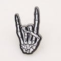 Skeleton Rock Hand Enamel Pin